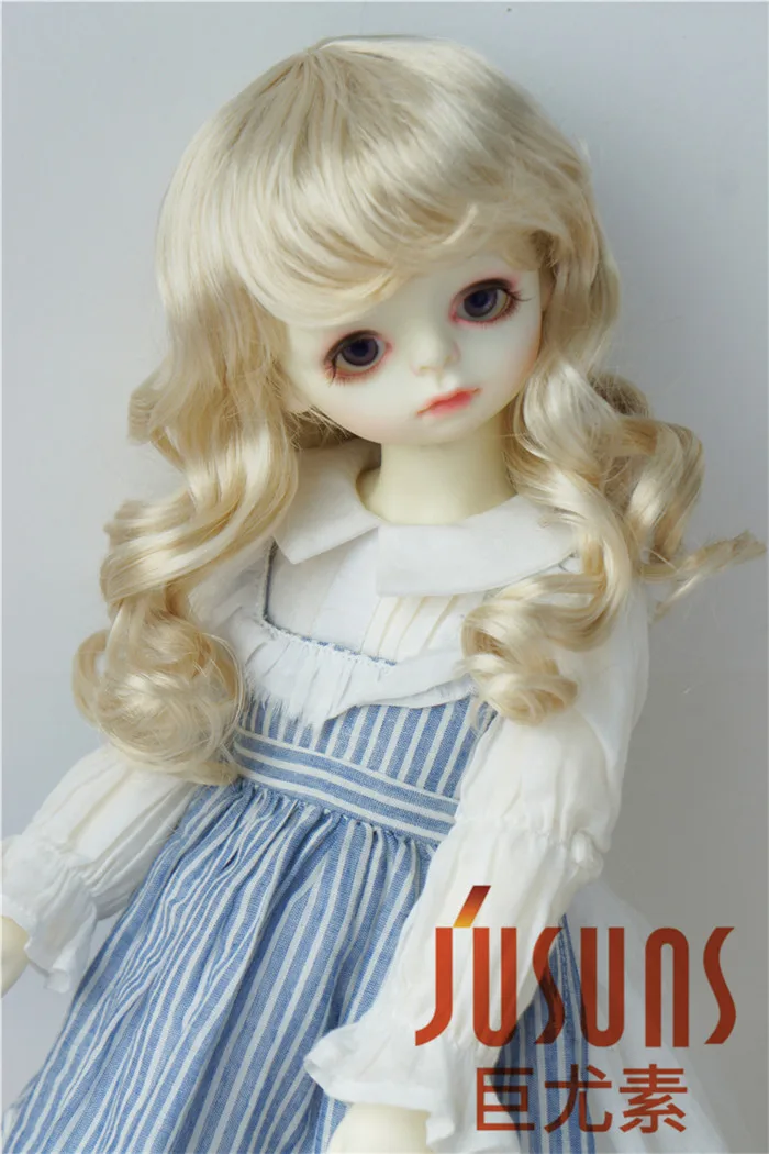 Blend Blond JD390 1/3 SD 21-24 см мягкий синтетический мохер кукольные парики 8-9 дюймов длинный курчавый BJD кукольный парик - Цвет: Blend Blond