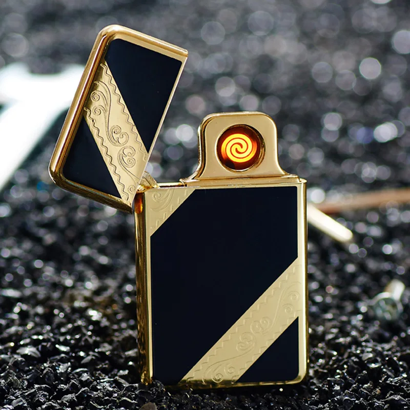 Сандаловое дерево fire fold электрическая зажигалка USB Зажигалка smart blow one blow Бесшумная мини-сигарета кулер зарядка ретро