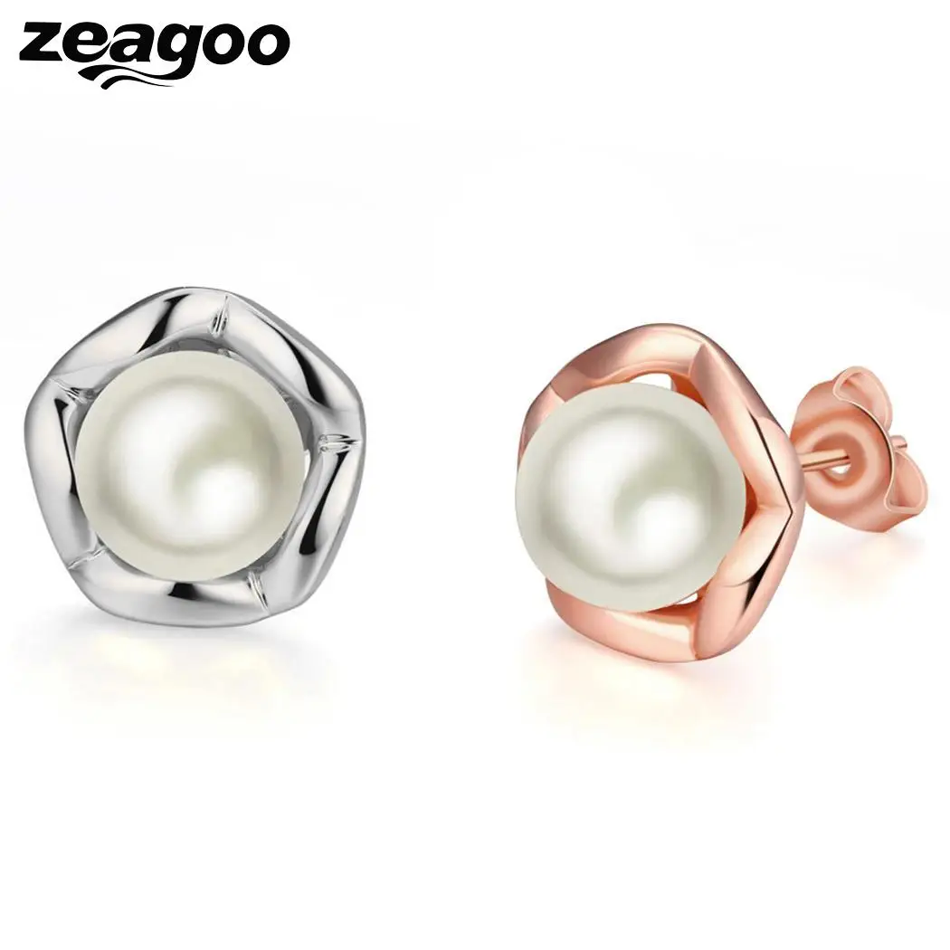 Для женщин Jewelry Серьги с жемчугом пирсинг Роза искусственного уха Модные формы