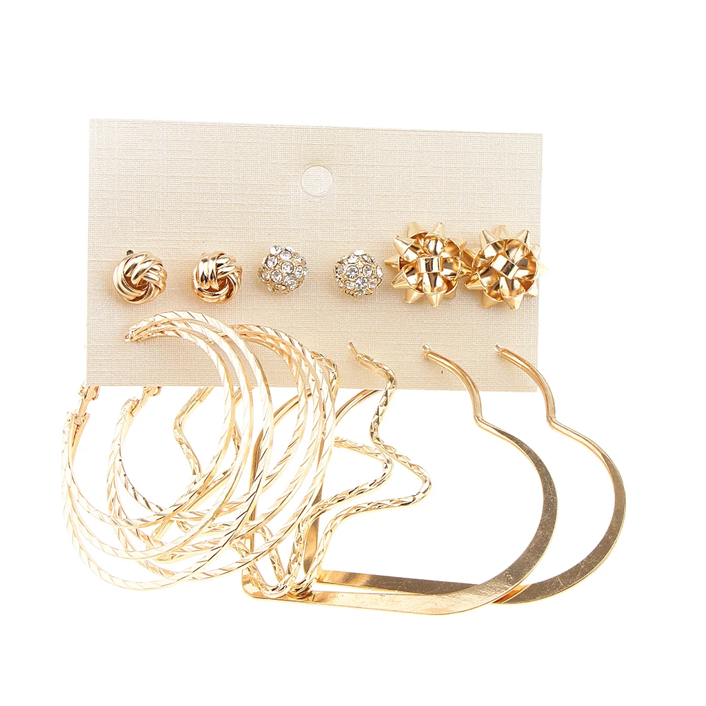 6 пар Набор шпилек для ушей и клубных сережек ушей|Серьги-гвоздики| |