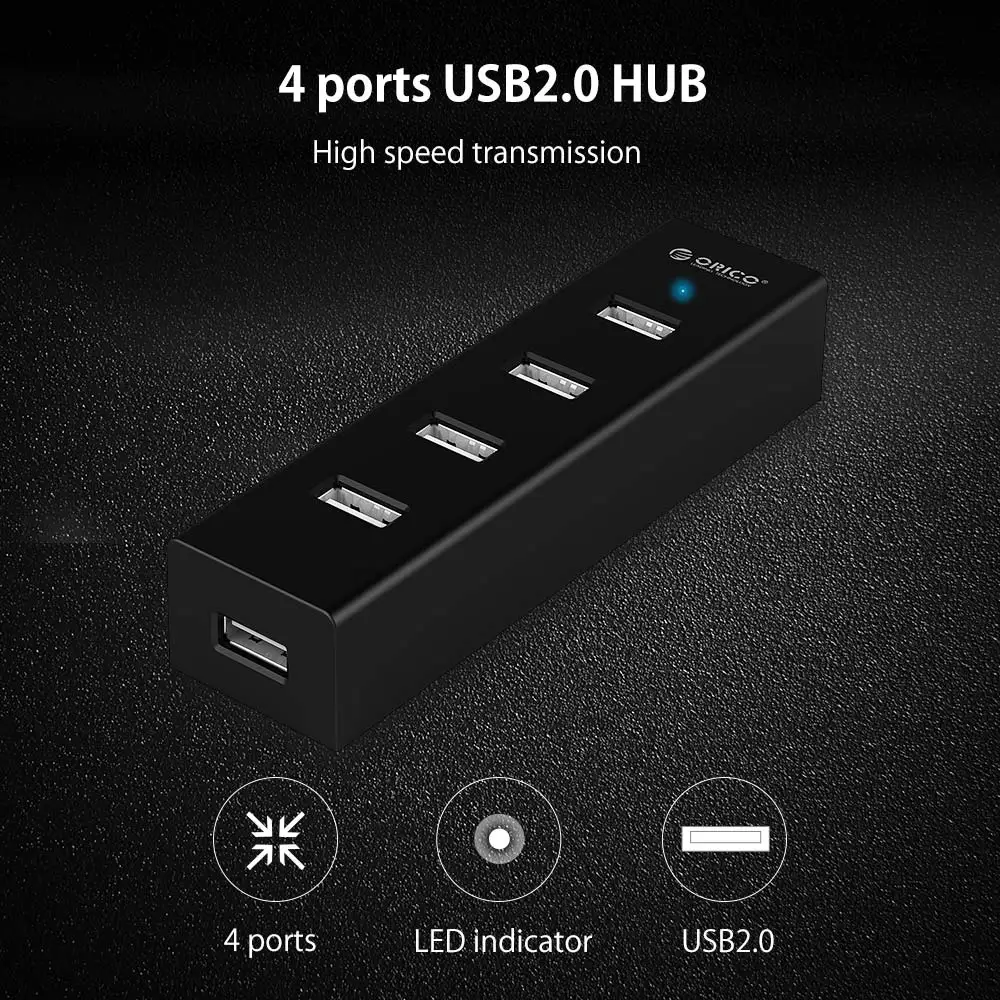 ORICO высокого Скорость 4 Порты и разъёмы s USB2.0 концентратор USB HUB разветвитель для