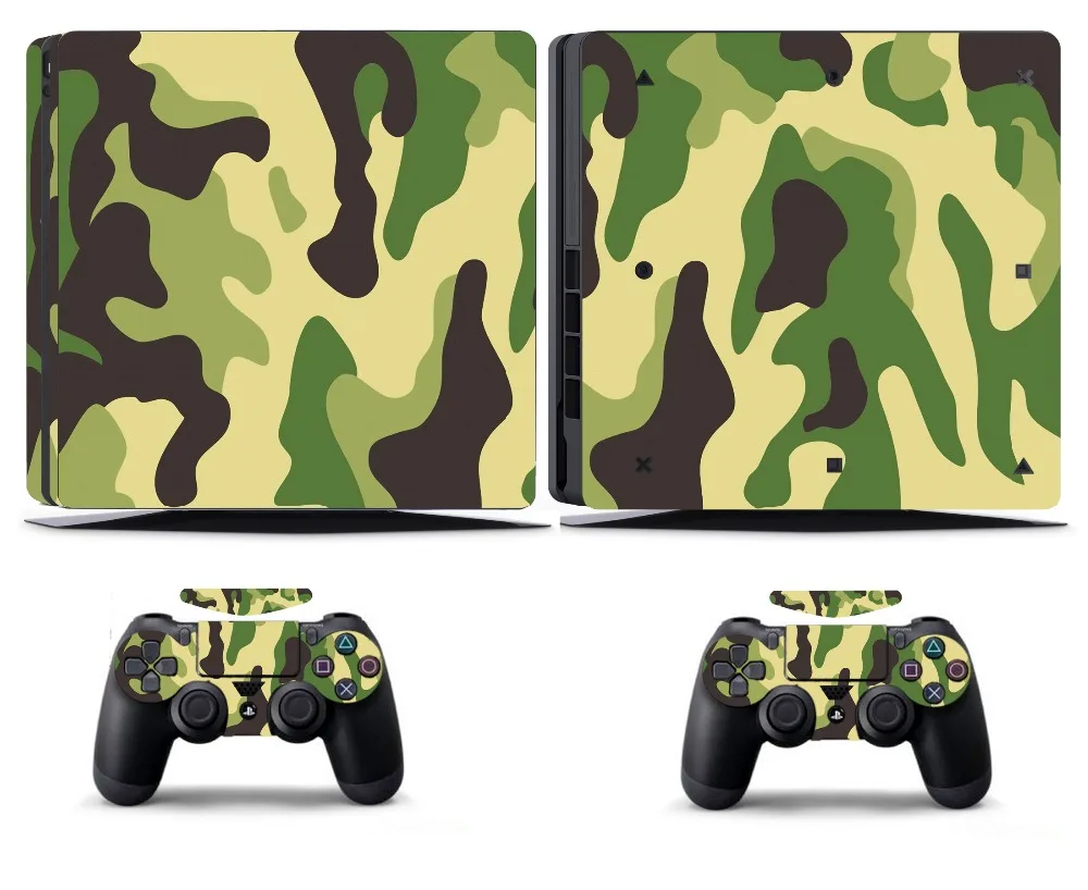 Камуфляжная наклейка для PS4 Slim Skin 271 Виниловая Sony PlayStation 4 и 2 чехла контроллеров |