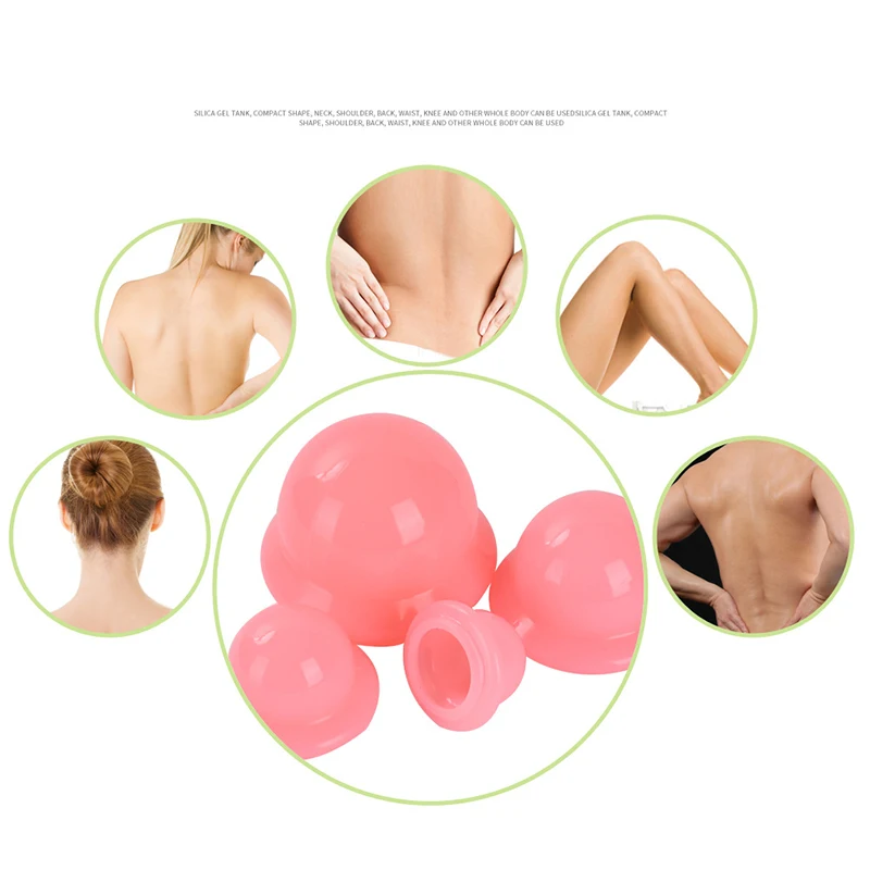 Набор силиконовых вакуумных банок для массажа лица и тела присоски против