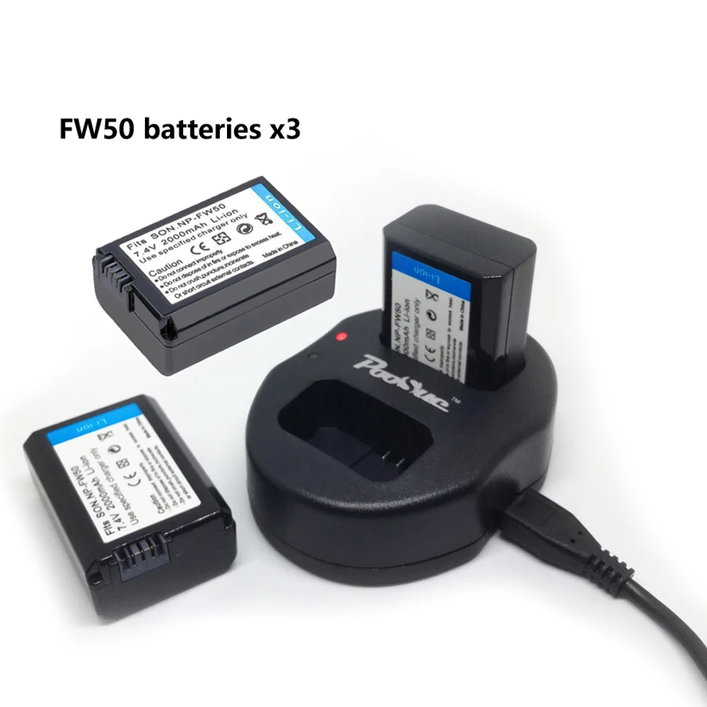 3x NP FW50 np fw50 Батарея + овальный двойное зарядное устройство USB для Sony NEX 5 7 slt a55 A33 A55 A37