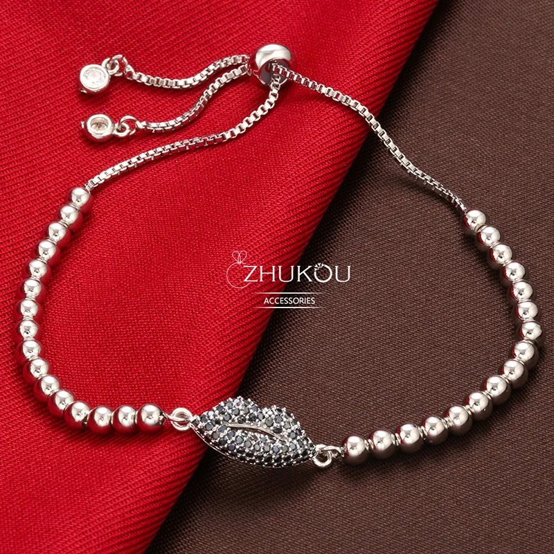 ZHUKOU 8x282 мм Модный высококачественный браслет из металлических бусин женские украшения Аксессуары Модель: VL13