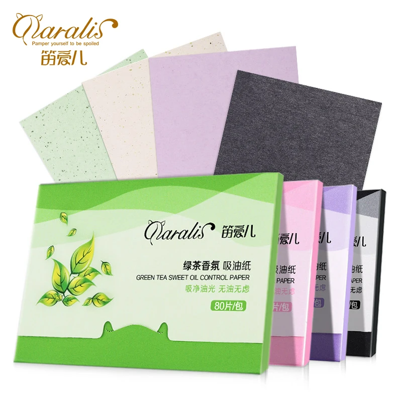 1Pack=80pcs Facial Absorbent Paper Oil Control Wipes Green Tea Absorbing Sheet Matcha Oily Face Blotting Matting Tissue | Красота и