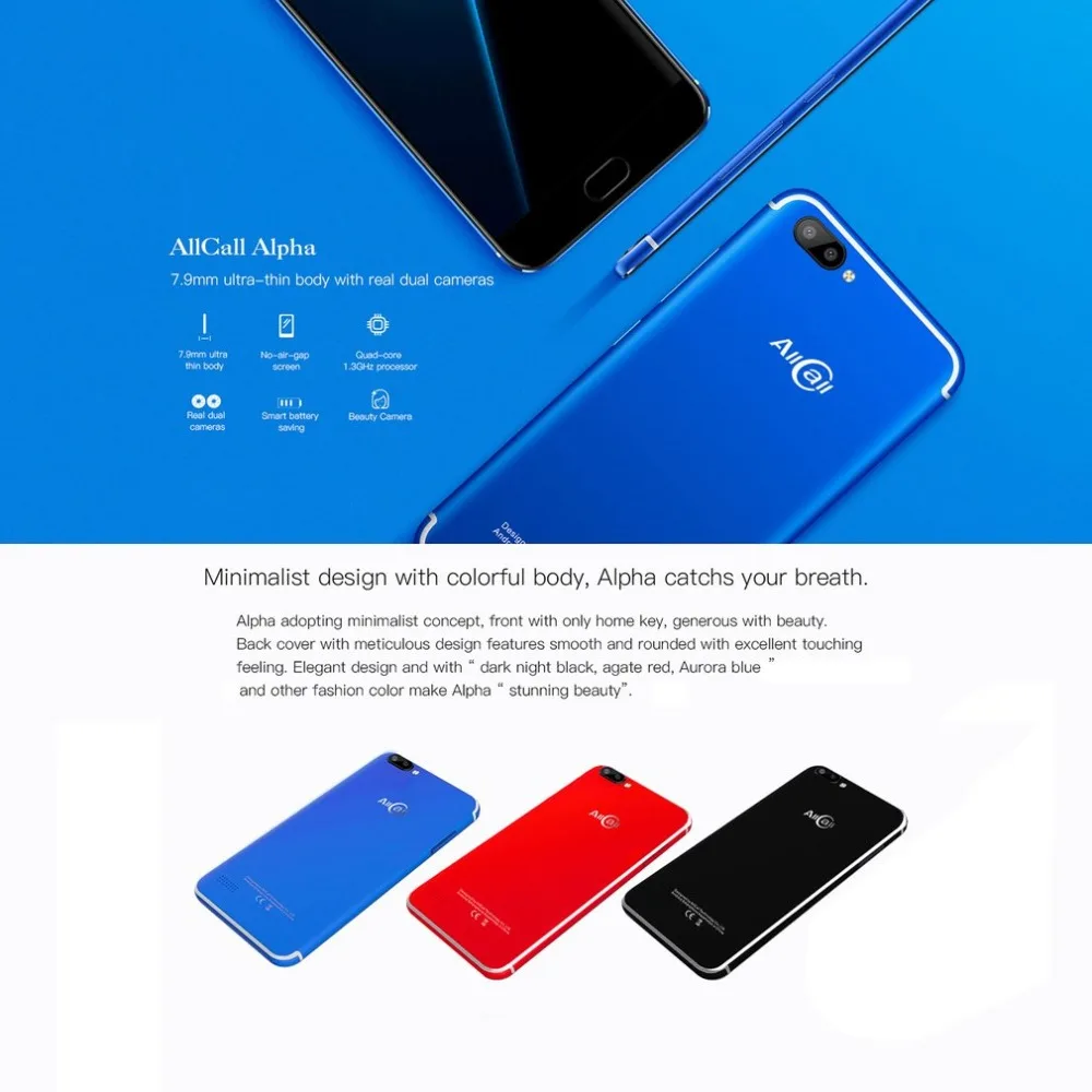 AllCall Альфа смартфон для Android 7 0 HD 5 &quot1 3 ГГц 4 ядра 1 ГБ Оперативная память 8