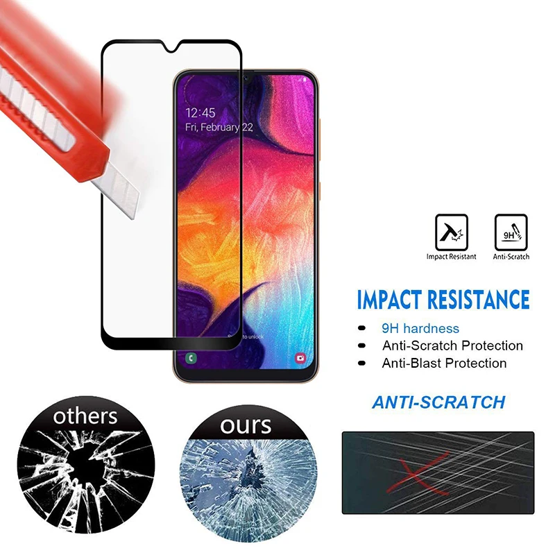 9 H закаленное стекло для samsung galaxy a50 полное 360 протектор экрана a20 a30 a40 a60 a70 a80 a90 a 50