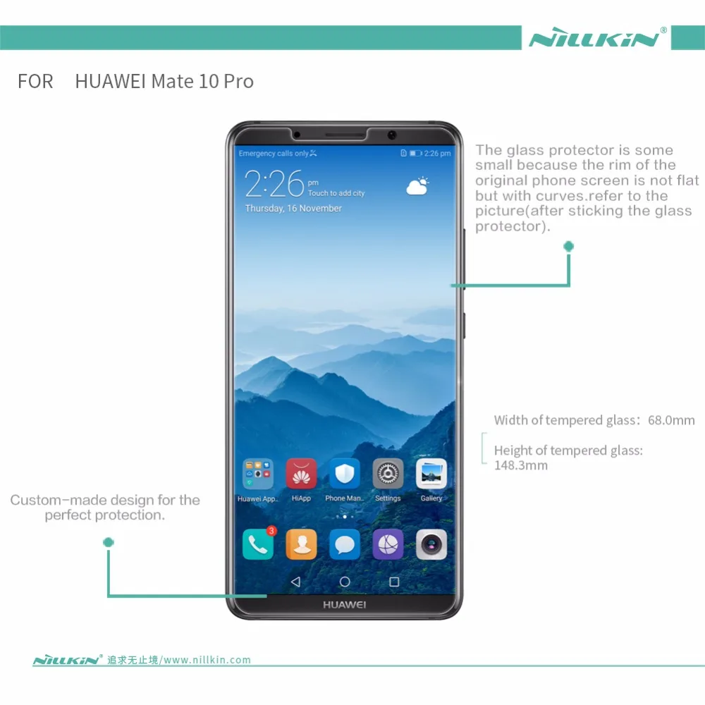 Nillkin glass film For Huawei Mate 10 Pro screen protector protective front H+Pro with retail package | Мобильные телефоны и