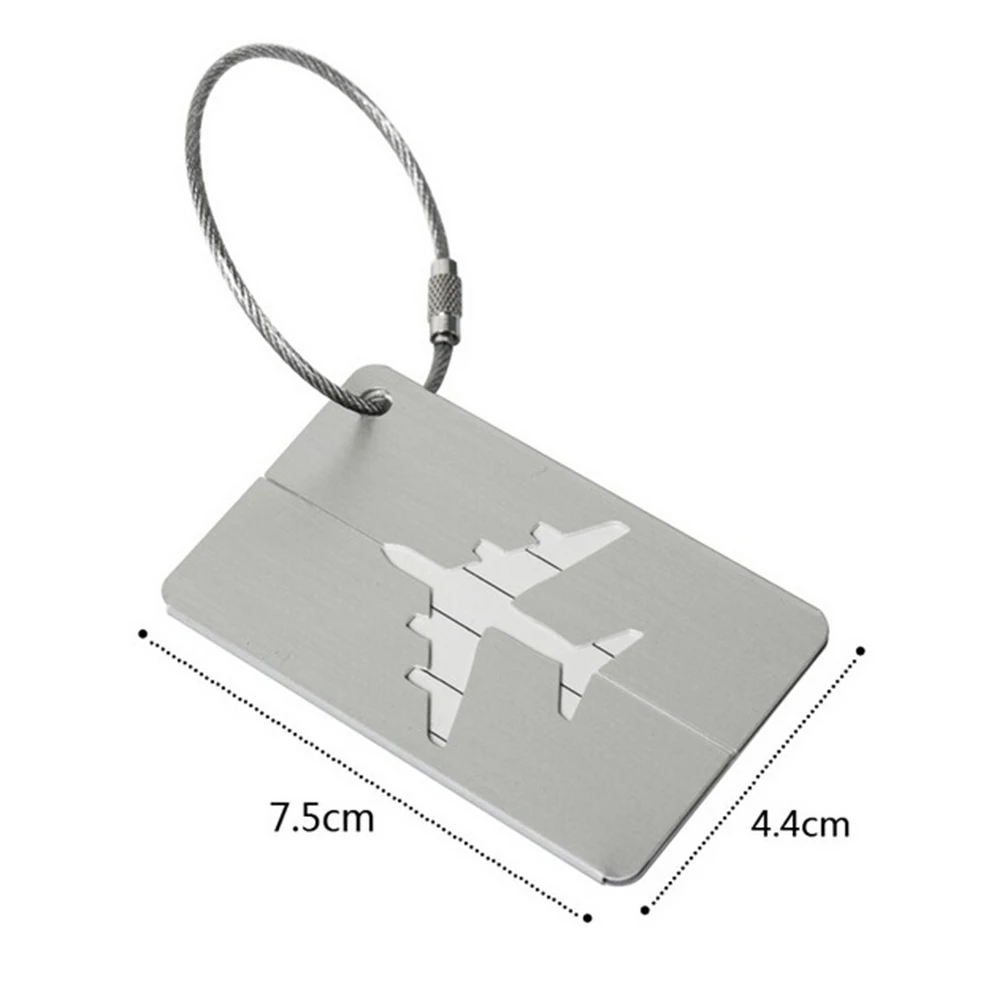 

Hot Sale 7.5*4.4cm Rectangle Aluminium Alloy Luggage Tags Travel Accessories Baggage Name Tags Suitcase Address Label Holder