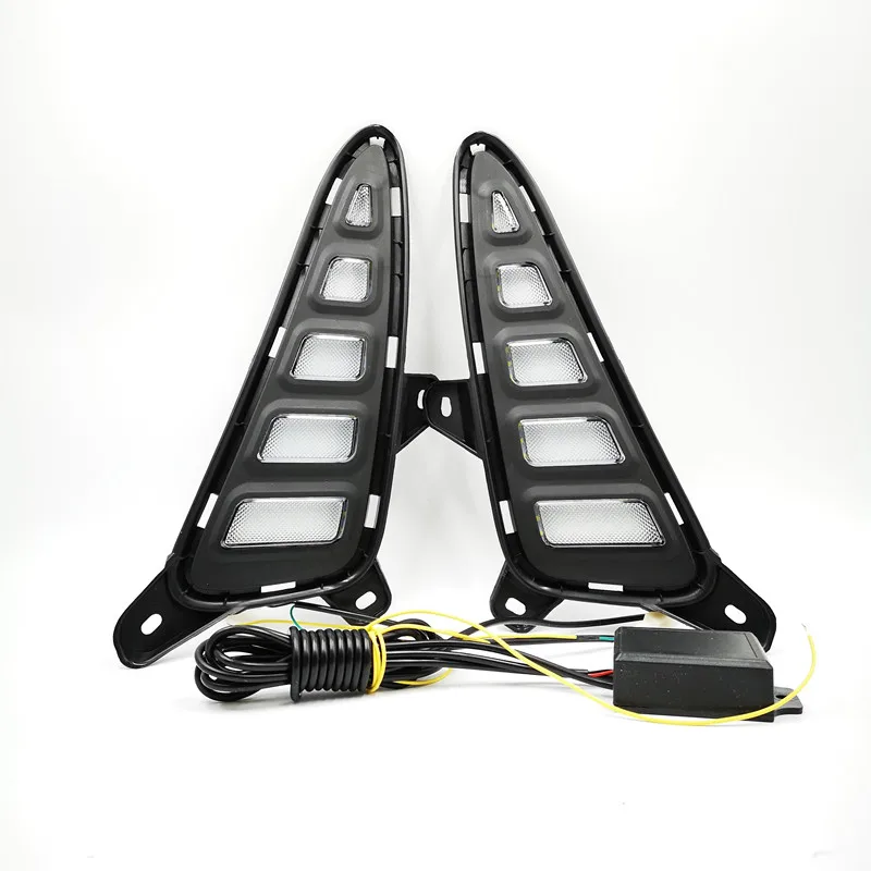 DRL(White Yellow) 1 комплект светодиодный для Toyota C-HR ЧР дневные ходовые огни дневного света и задний бампер туман лампа стоп-сигнала Предупреждение свет - Цвет: DRL(White Yellow)