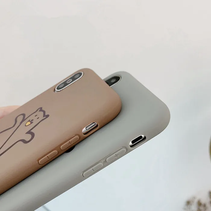 Корейский милый чехол с мультяшным медведем для Iphone Xs Max Xr мягкий силиконовый из