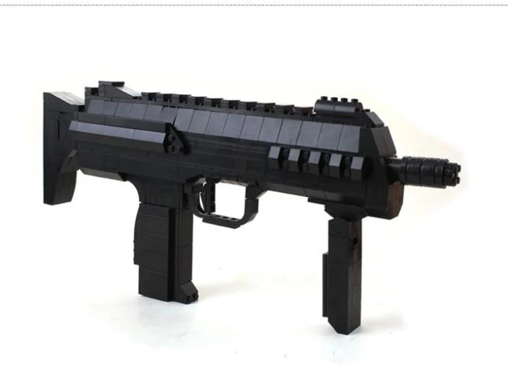 Mylb 508 шт. MP7 пулеметный штурмовой пистолет оружие SWAT оружия Модель 1:1 3D DIY строительные блоки кирпичи детские игрушки подарок