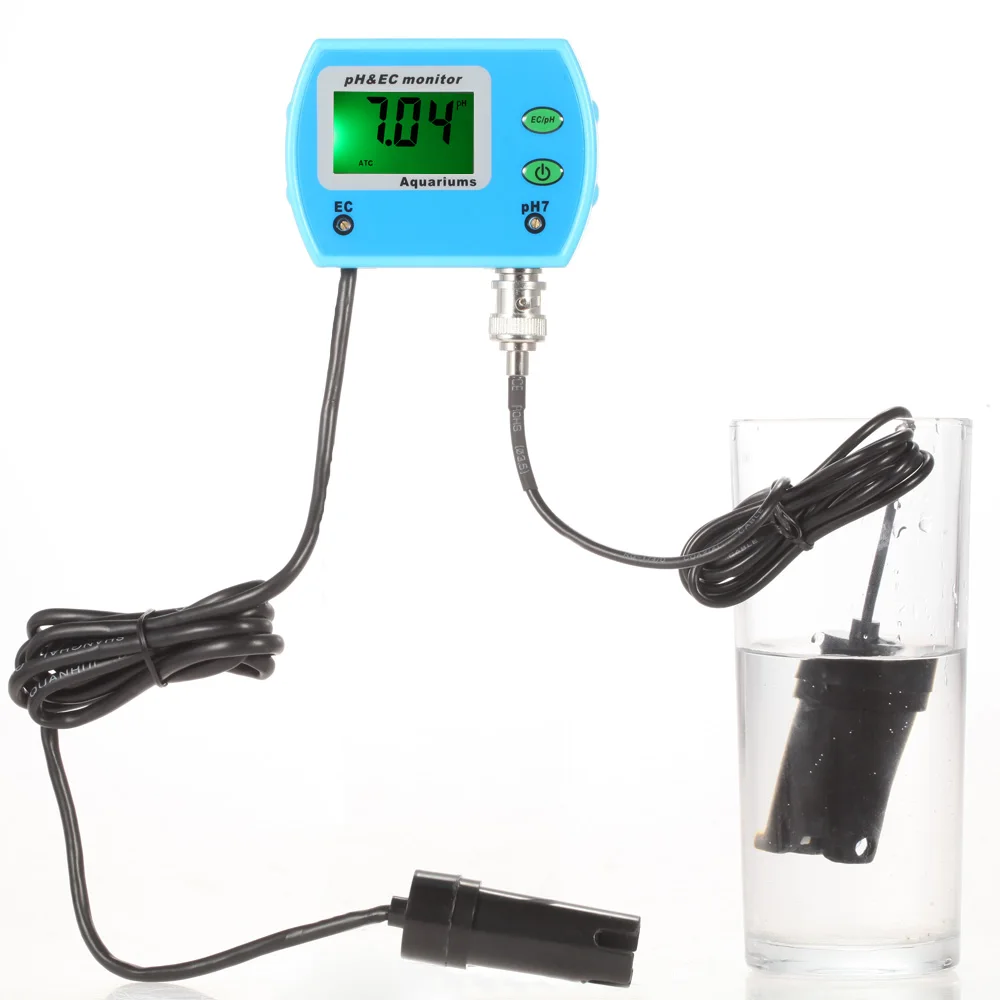 

in 1 Excellent 2PH Meter for Aquarium Water Quality Tester Multi-parameter Water Quality Monitor Online pH /EC Meter Acidometer