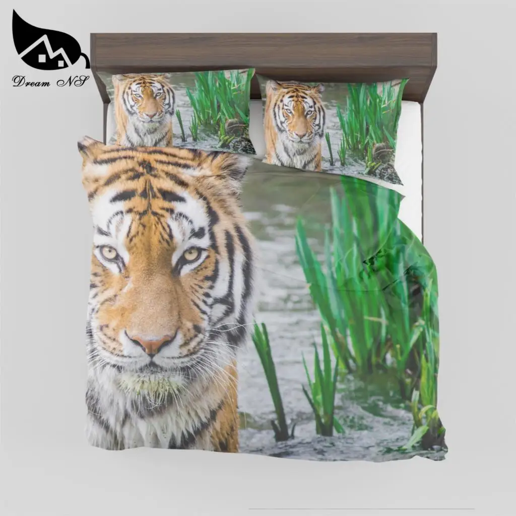 

Dream NS Tiger 3D effect prints Comfor Quilt Duvet Polyester cotton home textile products Queen King Quilt cover SMY50