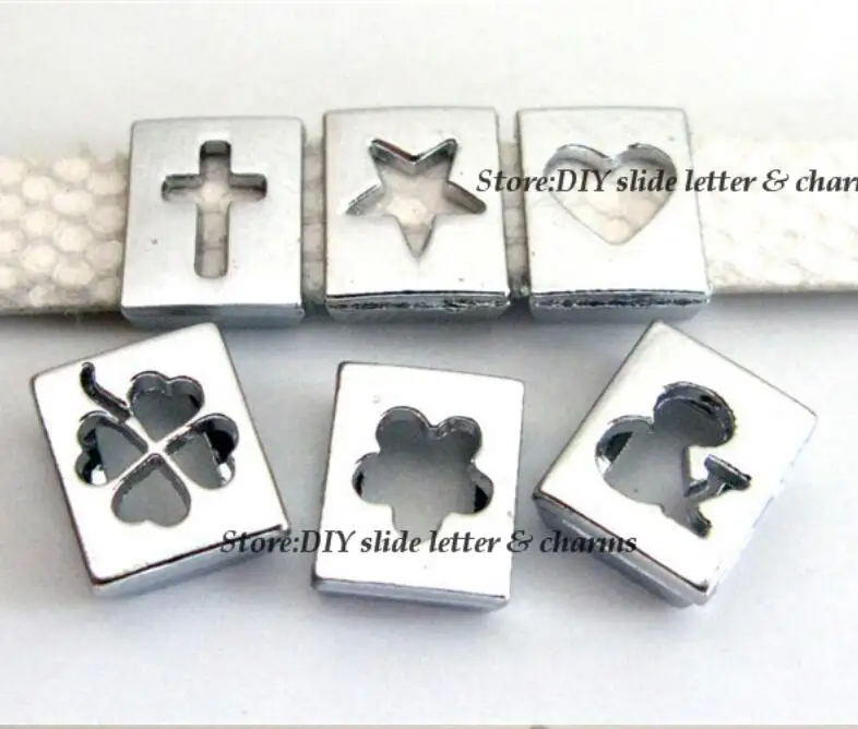 Wholesale 5pcs-10pcs Mix Style Hollow Slide Charms Fit 8mm Bracelet DIY Petcollar Free Shipping | Украшения и аксессуары