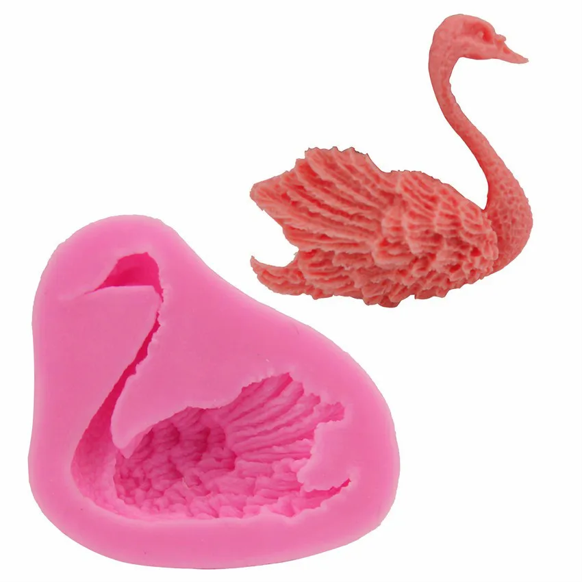 Красивая форма лебедя 3D помадка силиконовая для свеч шоколада конфет мыла формы