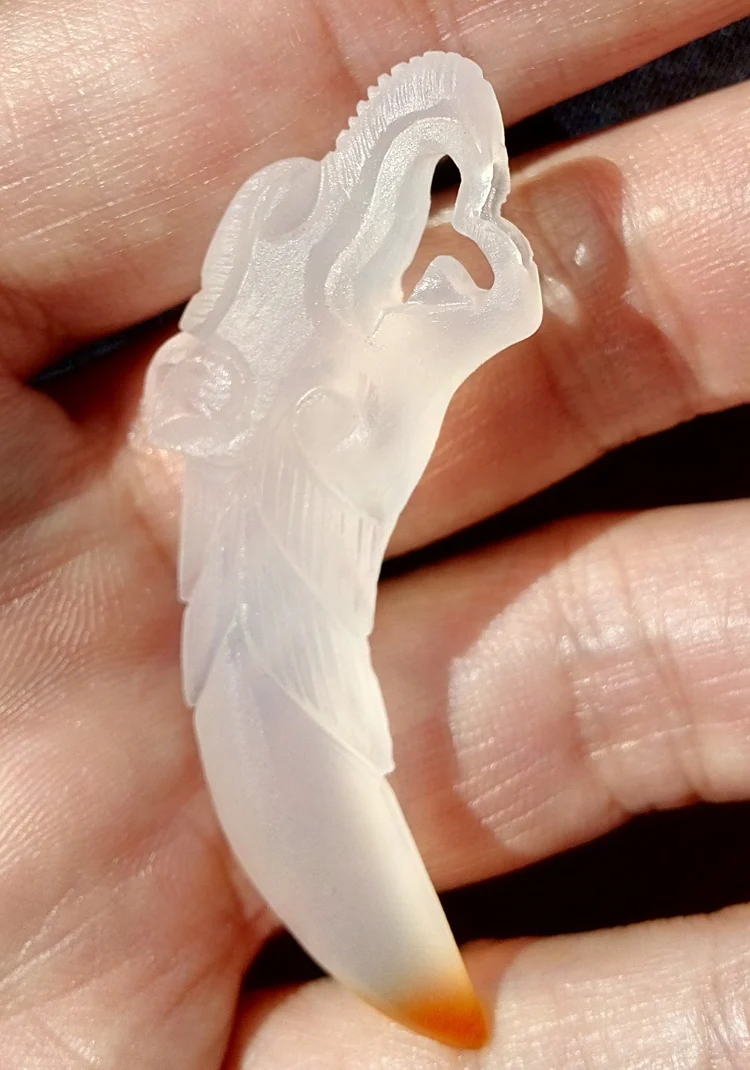 Бесплатная доставка натуральный халцедон голова Волка кулон Волк Зуб Стиль