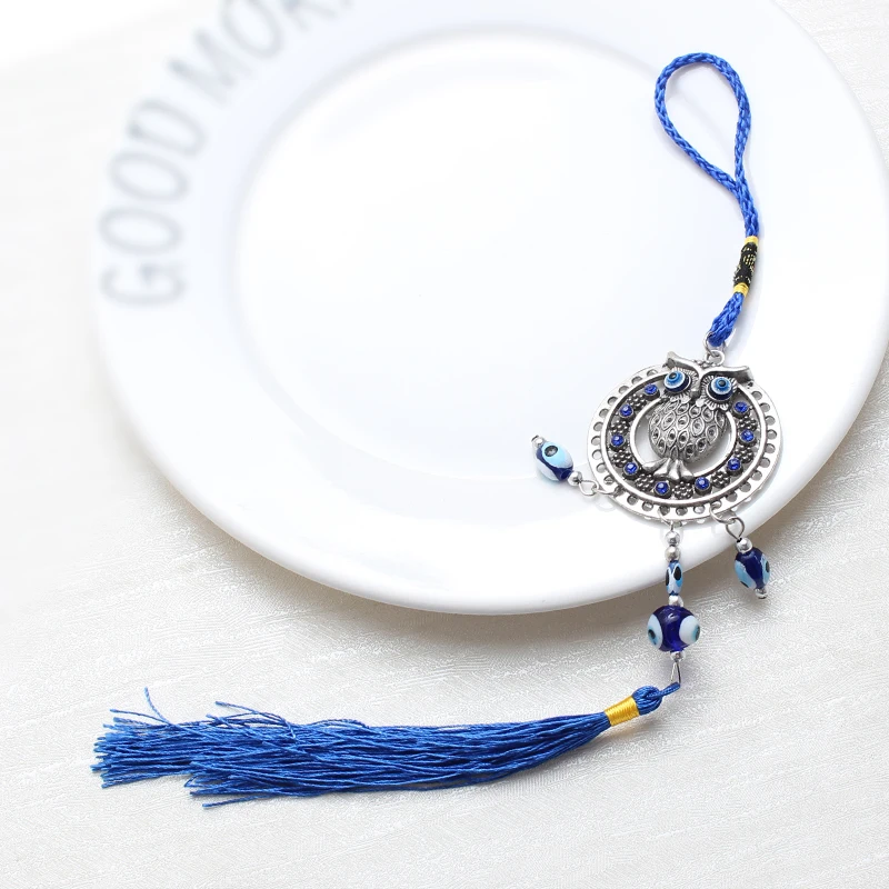 1 шт. EVIL EYE Fashion Blue Eye сплав сова Подвески Брелок и автомобильный подвесной