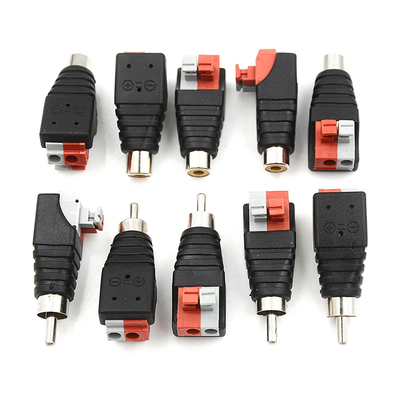 1 x разъем RCA черный + красный серый фоторазъем Штекерный адаптера|Соединители| |