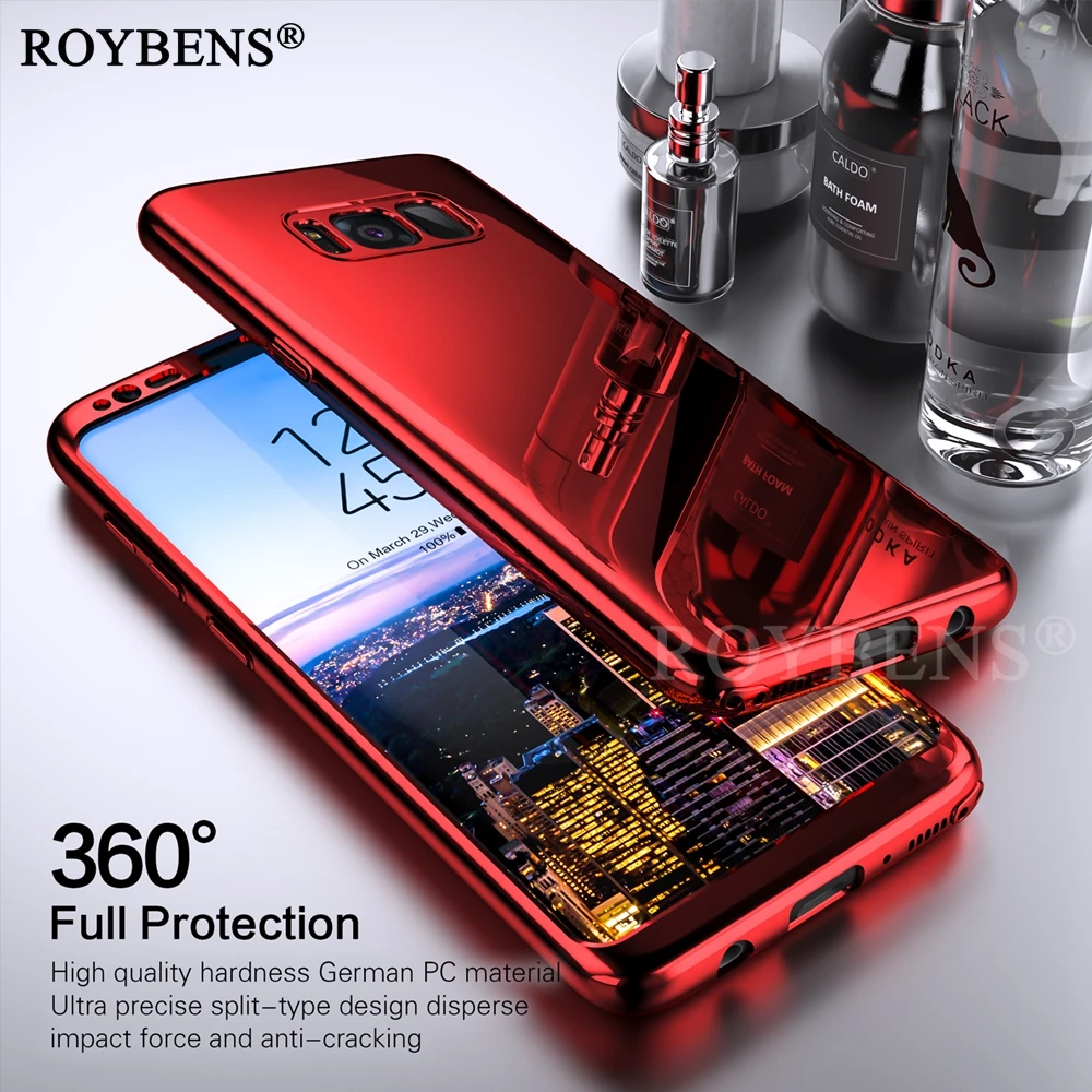 Роскошные Roybens для samsung Galaxy S7 Edge чехол S8 Plus Note 8 S9 плюс 360 градусов зеркало