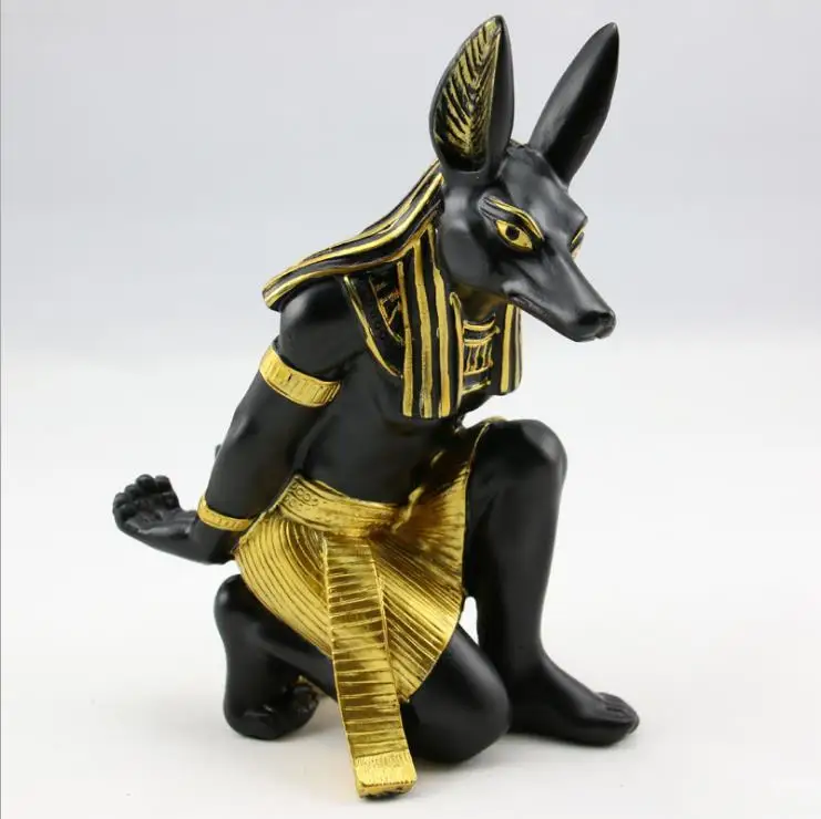 Винная статуя Anubis из смолы модель старого египетского Бога собака скульптура в