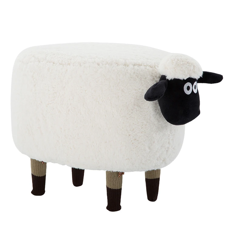 Креативная деревянная скамейка для ног в форме розовой овцы прочное