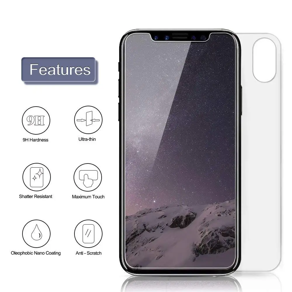 Переднее и заднее 2 шт. закаленное стекло для iPhone 8, 7, 6, 6S Plus, Защита экрана для iPhone XS 11 Pro Max X, XR, 5, 5S, SE, защитная пленка
