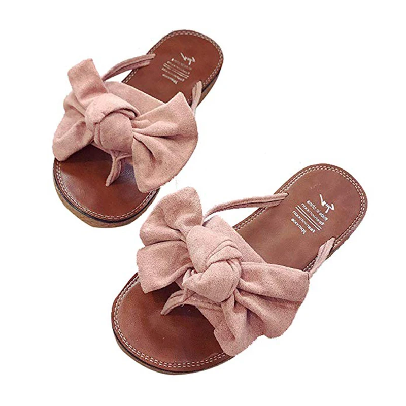 Женские сандалии модные замшевые Вьетнамки с бантом на лето 2019 | Обувь