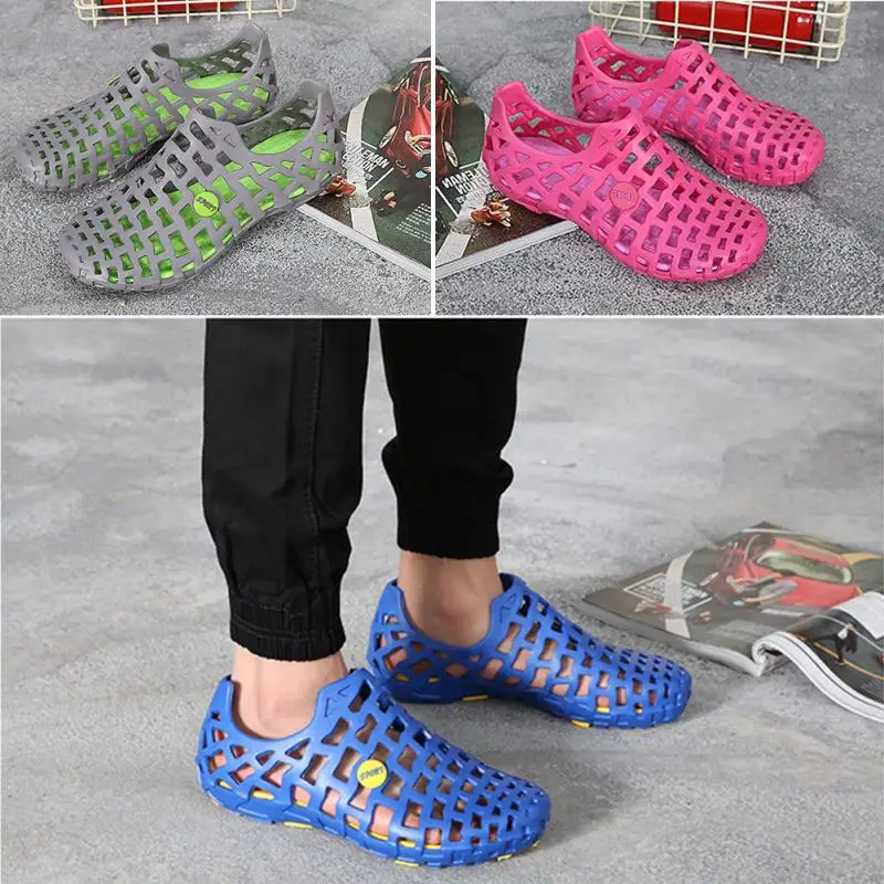 Дышащие пляжные сандалии унисекс для пар мужская обувь с отверстиями сада -