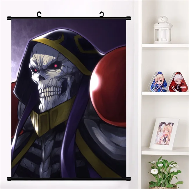 H Персонаж Аниме Overlord Ainz Ooal платье shalltear bloodfallen настенные свитки плакат Настенные подвесные плакаты коллекция домашнего декора подарки - Цвет: H