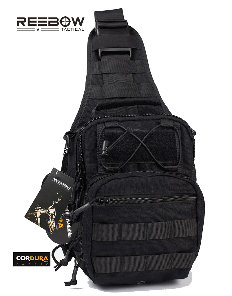 Eebow тактический Открытый военный камуфляж слинг пакет 1000D Cordura Городской Спортивный нагрудный мешок SWAT ОХОТА Molle сумка-мессенджер - Цвет: Black
