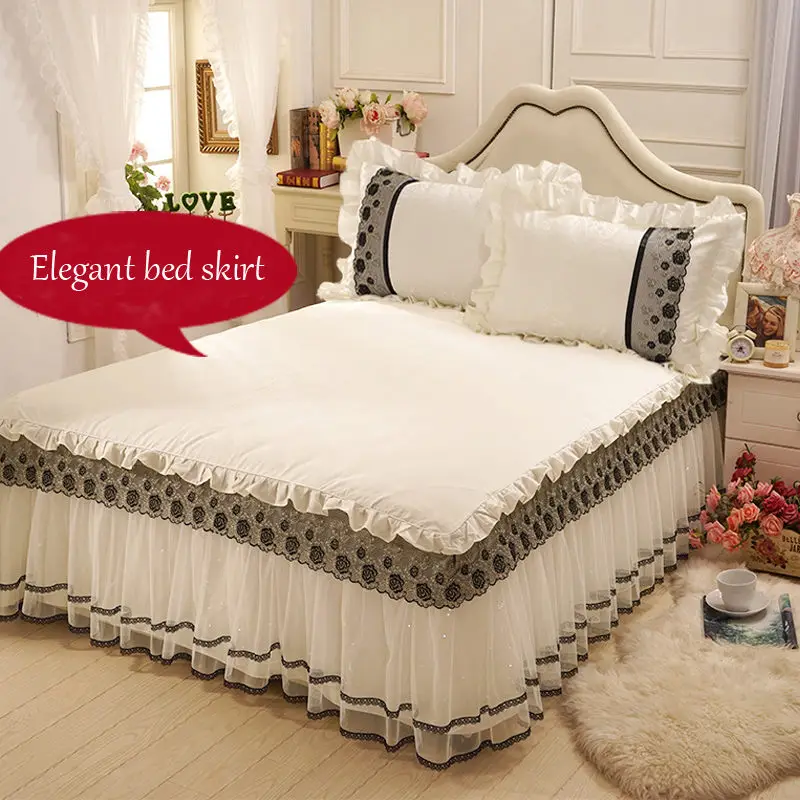 2018 Черное кружево молочно-белый чистый цвет свадебного постельного белья king size 4