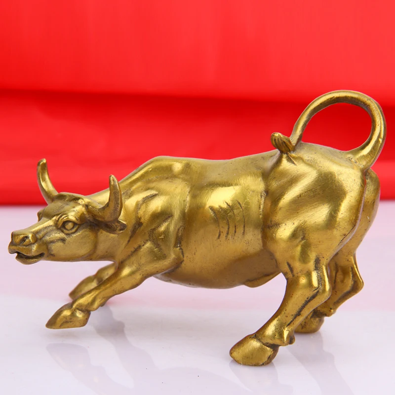 Fengshui богатство латунные фигурки быка украшение коллекционный подарок|Статуэтки