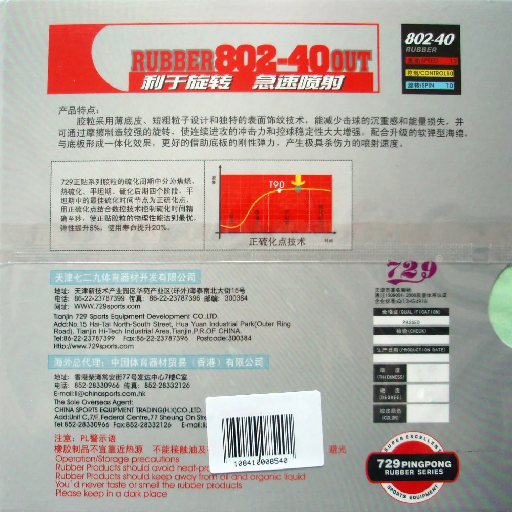 RITC 729 оригинальная Короткая Резина для настольного тенниса пинг понга Mystery III