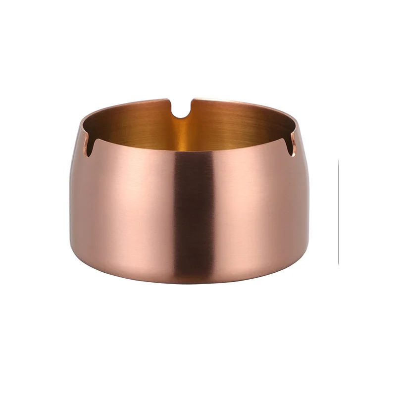 Rosegold-1pc 1 шт. пепельница портативная круглая пепельница из нержавеющей стали, инструмент для табачной золы, держатель для сигарет, настольный-первоклассный аксессуар - Цвет: Rosegold-1pc