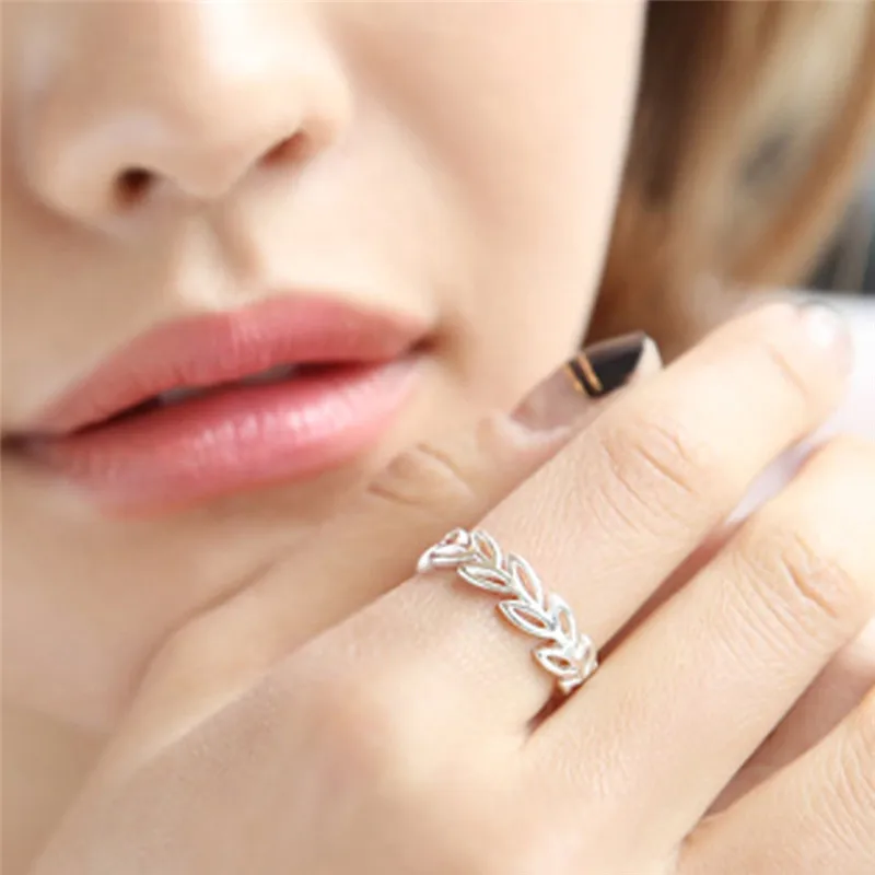 Кольцо imixlot с регулируемыми полыми листьями серебряное кольцо для украшения