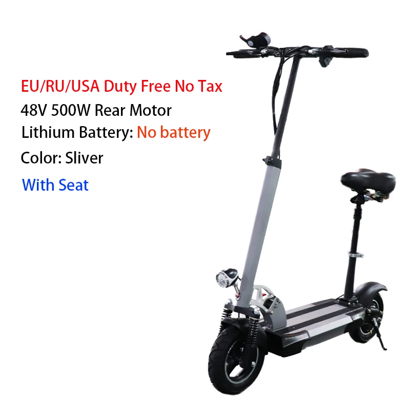 500wNobatteryseatS Дальнее расстояние 100 км 48V 500w электрический скутер 48V26AH 10 дюймов мощный Электрический скейтборд Patinete трамвай Adulto E скутер - Цвет: 500wNobatteryseatS