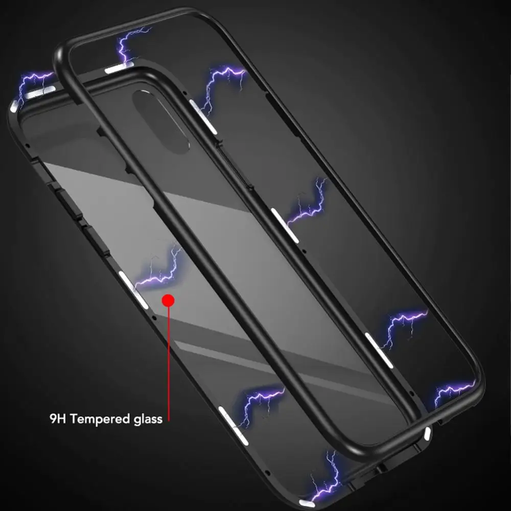 Магнитный адсорбционный чехол для iPhone X XS Max XR 8 7 6 6S Plus накладка из закаленного