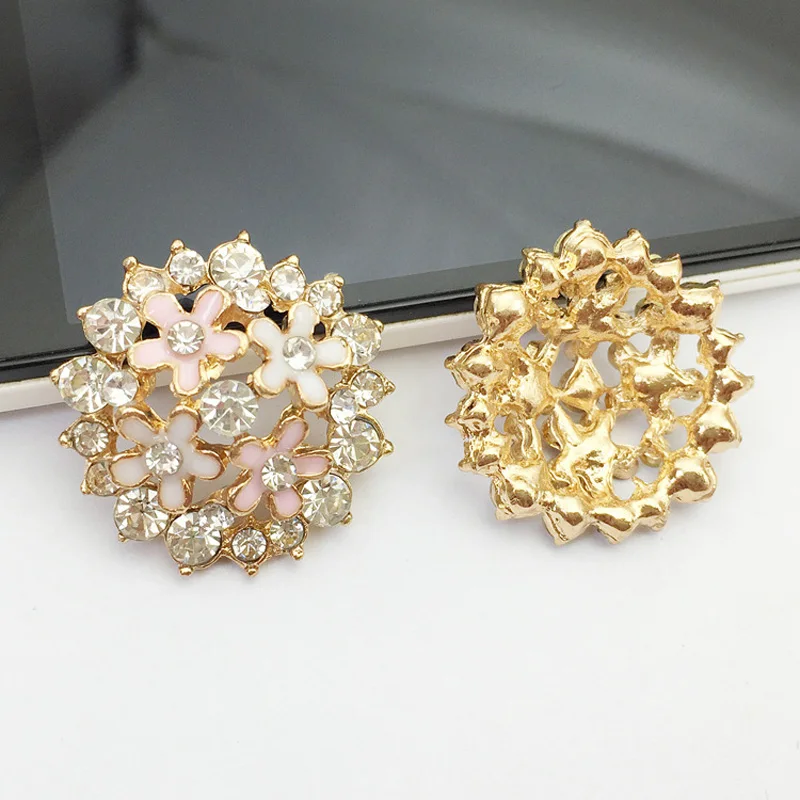 Бесплатная доставка оптовая продажа 20 шт./лот 26 мм стразы пуговицы с плоским