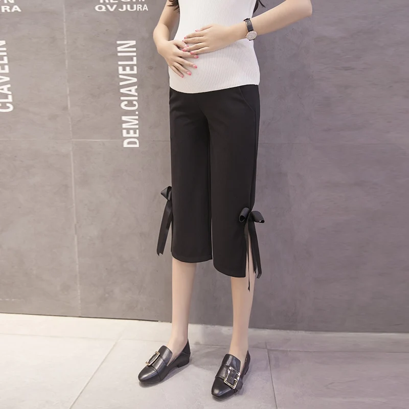 Брюки для беременных женщин Новинка 2019 летние брюки с широкими штанинами