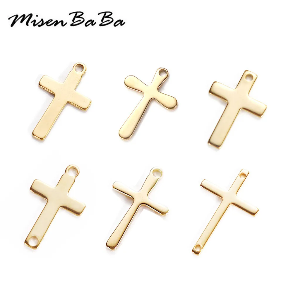 10 шт./лот подвески кресты из нержавеющей стали религиозный крест для рукоделия
