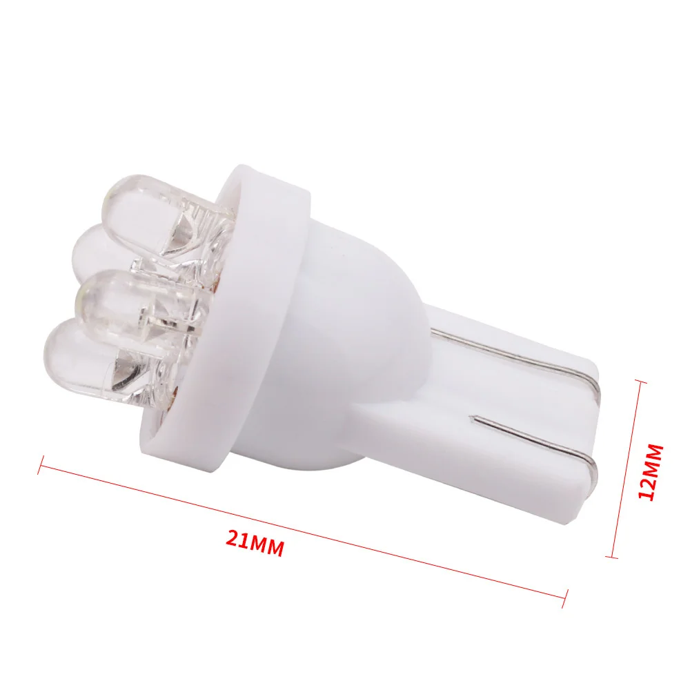 2 шт. Автомобильные светодиодные лампы T10 4 smd светодиода 2835 194 158 168 192 W5W 3020smd супер