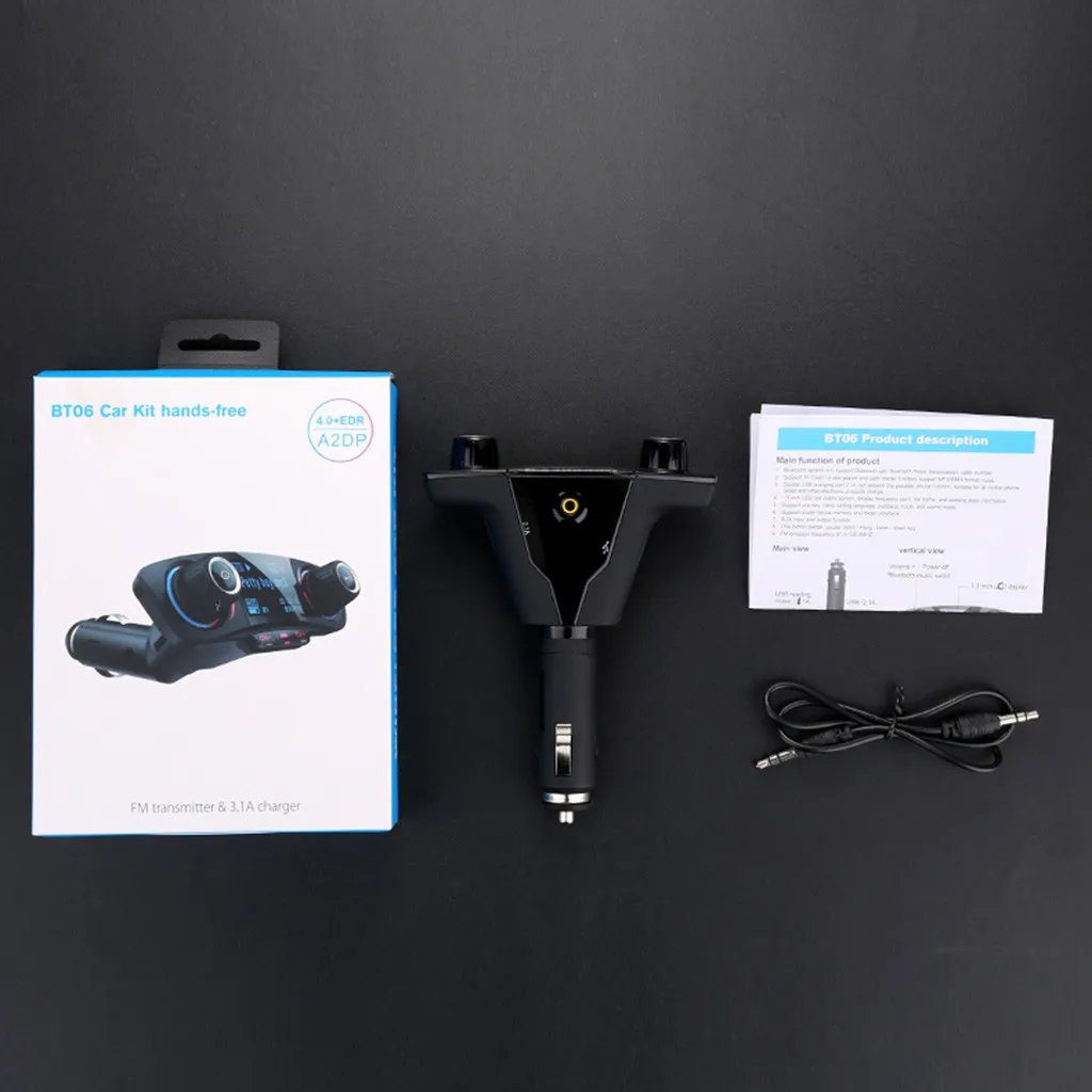 Беспроводной Bluetooth Handsfree автомобильный комплект fm-передатчик Автомобильный дисплей Bluetooth MP3 двойной USB TF карта вход