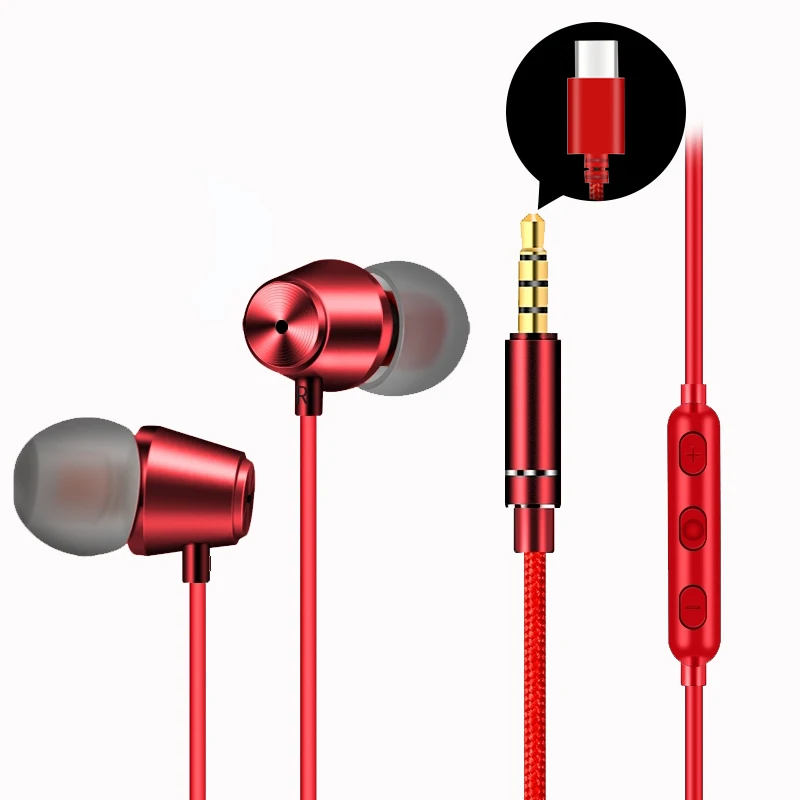 Pemenol 3 5 мм Проводная гарнитура Hi-Fi стерео звук с микрофоном наушники мм/type-C разъем