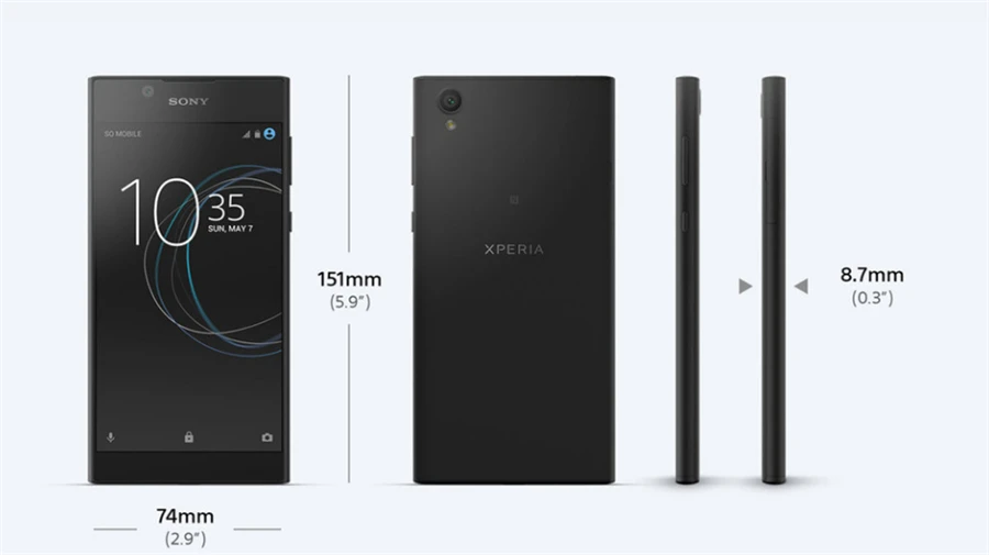 Разблокированный четырехъядерный процессор sony Xperia L1 5,5 дюймов 2 Гб ОЗУ 16 Гб ПЗУ 13MP камера 1080p Android Восстановленный мобильный телефон