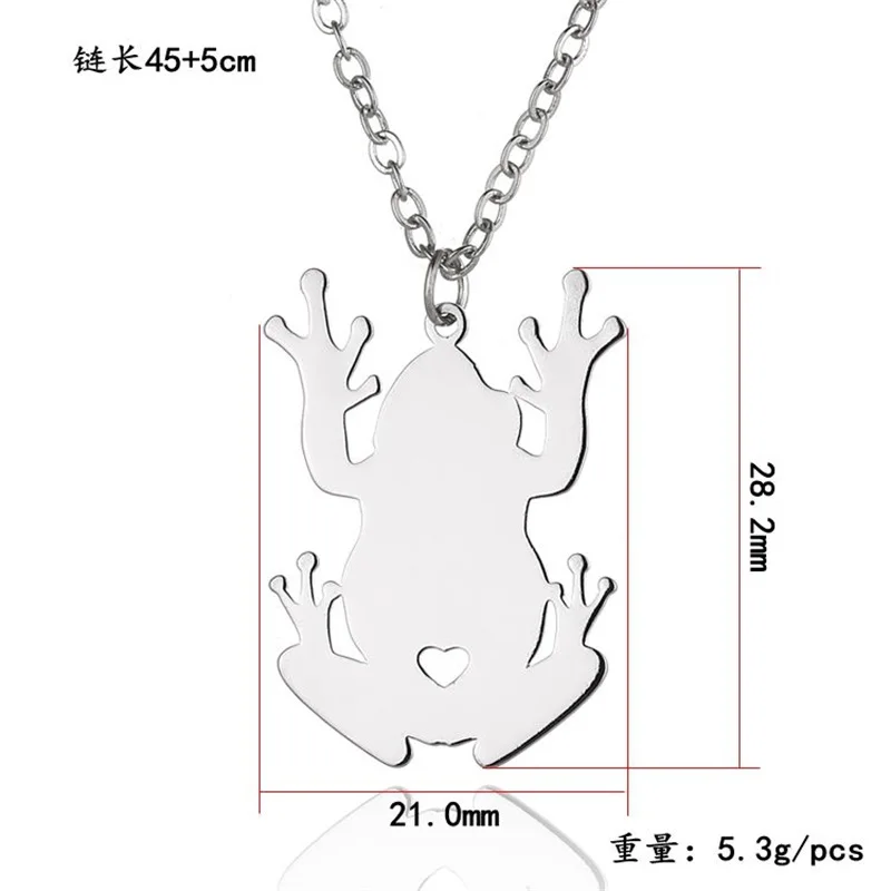 

Stainless steel golden frog pendant necklace love animal necklace men and women jewelry Valentine's Day gift