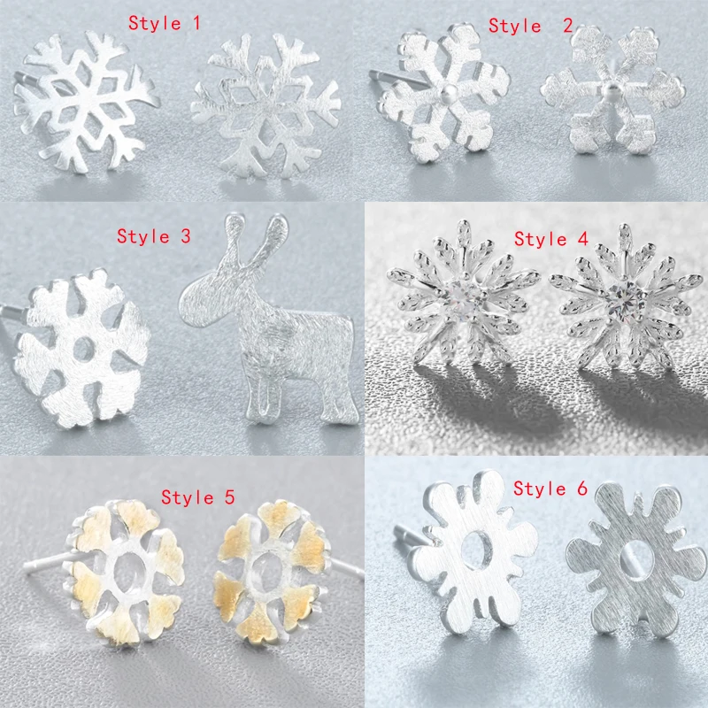 

Chandler Korean Snowflake Stud Earrings For Women Anti Allergy Flower Post Piercing Minimalist Jewelry Christmas Dropship
