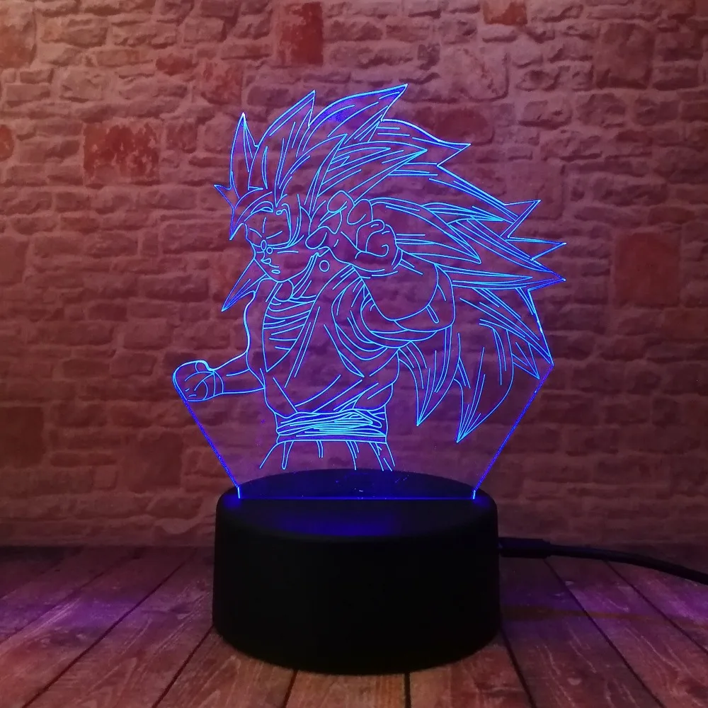 Luminaria Dragon Ball Z Super Saiyan 3d лампа с обезьяной Сон Гоку светодиодная 7 меняющимися