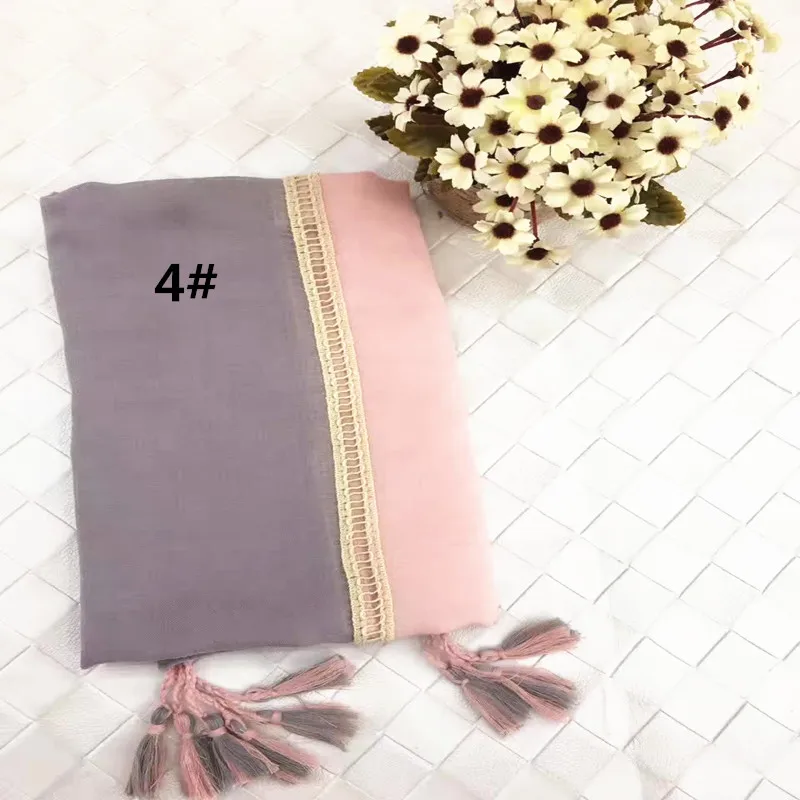 

High Quality plain color tassels cotton viscose scarf shawl women Muslim hijab foulard silk bandana pashmina echarpe 10/lot